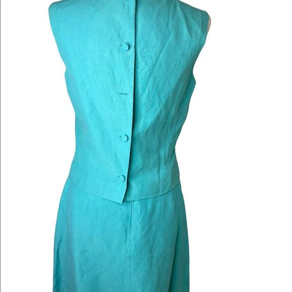 Vintage Campaganie Internationale Express Linen silk blend suit skirt top - Picture 5 of 8